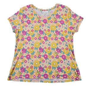 Retro 70s Hippie Ribbed Blouse Top Women's Petite XL XLP Flower Child Lace Fairy